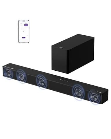 ULTIMEA Barre de son 5.1 canaux avec Dolby Atmos, barre de son avec caisson de basses pour Smart TV, système de son surround Home Cinéma pour TV, amplification des basses réglable de 300 W, contrôle