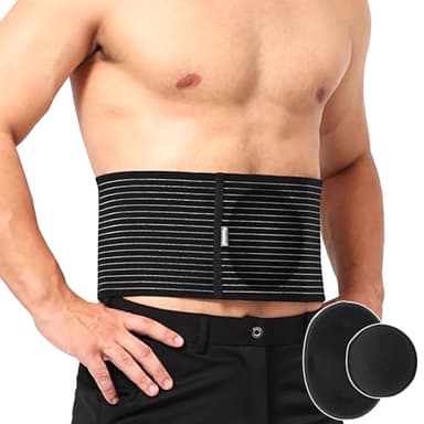 Ceinture pour hernie ombilicale avec 2 tampons de compression, bande de soutien abdominale pour hommes et femmes - Compression du ventre/hernie incisionnelle, fémorale, sphélienne - Soulagement de la