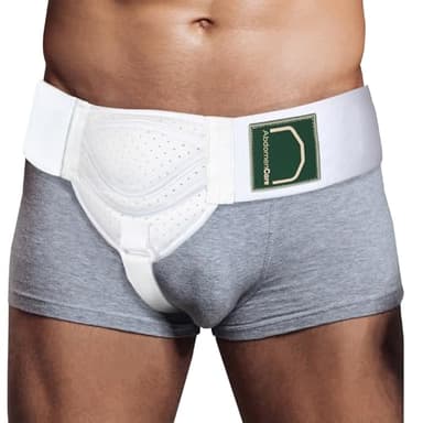 AbdomenCare Ceinture de soutien pour hernie inguinale pour hommes et femmes pour hernies du côté gauche ou droit | 2 tampons à compression directe | Ceintures de hernie pour hommes, bandage herniaire