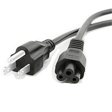 Cordon d'alimentation à 3 broches pour TV, moniteurs, imprimantes HDTV, câble AC 1,8 m pour Dell IBM HP Compaq Asus Sony Toshiba Lenovo Acer Gateway Loptop Chargeur de rechange : IEC-60320 IEC320 C5 vers NEMA 5-15P