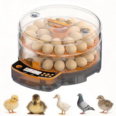 Incubateurs pour œufs à couver 48 œufs avec rotation automatique et contrôle de l'humidité, recharge automatique d'eau, bougie à œufs LED, pour œufs de poule, canard, caille