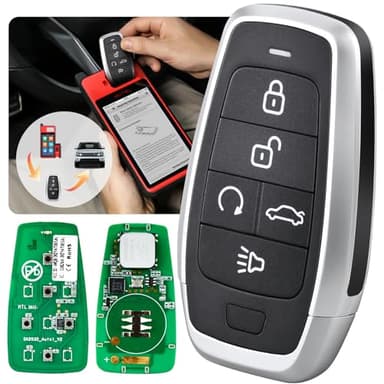 Autel MaxiIM IKEYAT005BL Clé vierge de rechange universelle programmable, 5 boutons, qualité OE, apprentissage OBD pour plus de 700 voitures, double bande, télécommande de 40 m, multi-fréquence